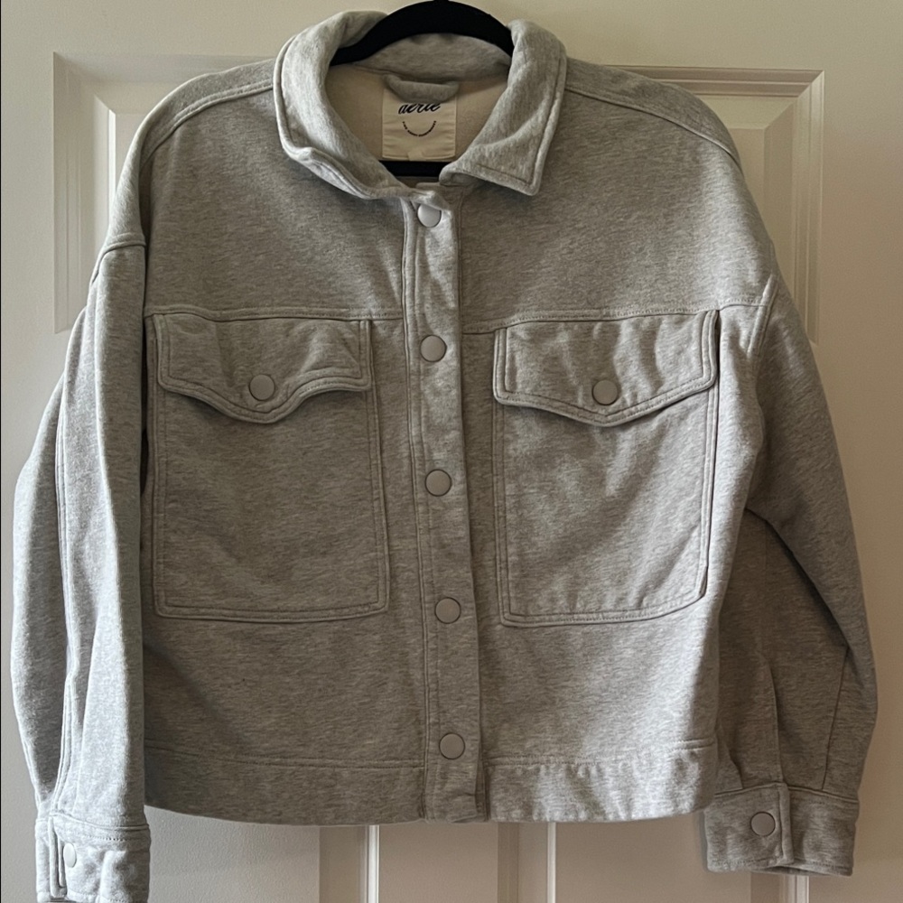 Aerie Light Gray Casual Sweatshirt-Jacket
